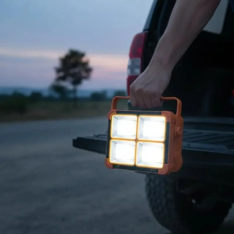 Solar Charging LED Flood Light Outdoor Portable Spotlight with USB Power Bank-000927