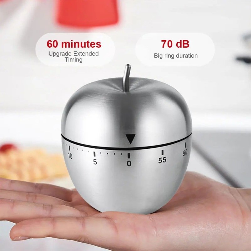 60 Minute Mechanical Countdown Timer – Stainless Steel Work, Study &  Kitchen Timer-000928