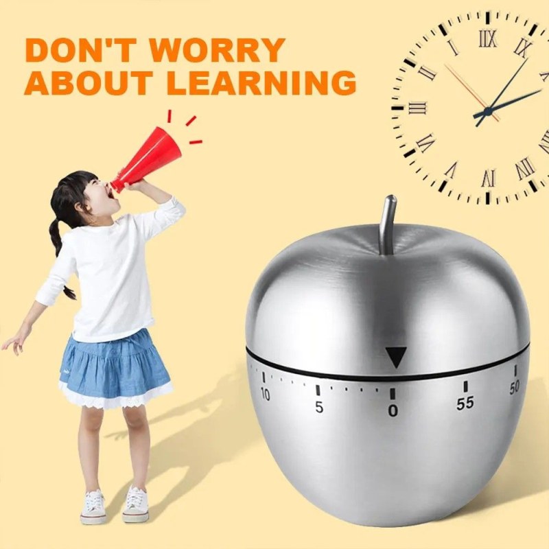 60 Minute Mechanical Countdown Timer – Stainless Steel Work, Study &  Kitchen Timer-000928