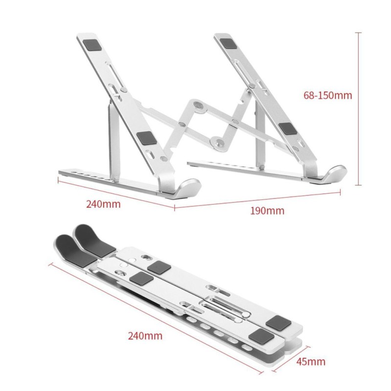  Aluminum Alloy Adjustable Portable Folding Notebook Stand Foldable Laptop Stand