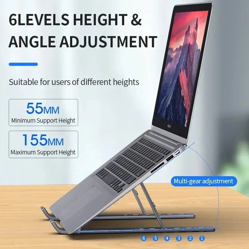  Aluminum Alloy Adjustable Portable Folding Notebook Stand Foldable Laptop Stand