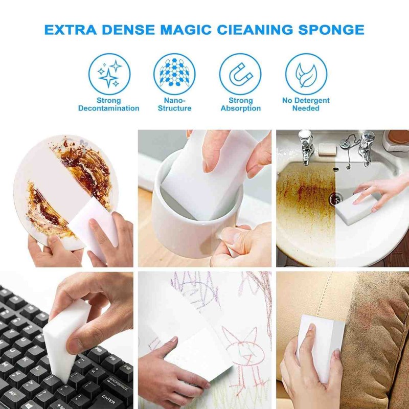 20Pcs Melamine Cleaning Sponges – Extra Thick & Long Lasting Magic Sponge Erasers