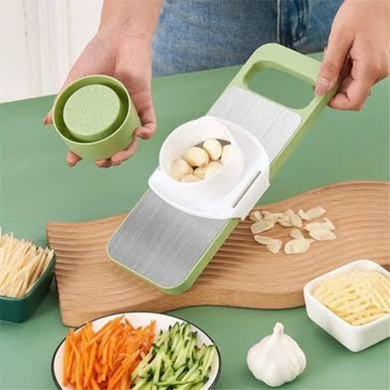 5 in 1 Stainless Steel Multifunctional Vegetable Slicer Cutter | Potato Shredder Garlic Grater Chopper