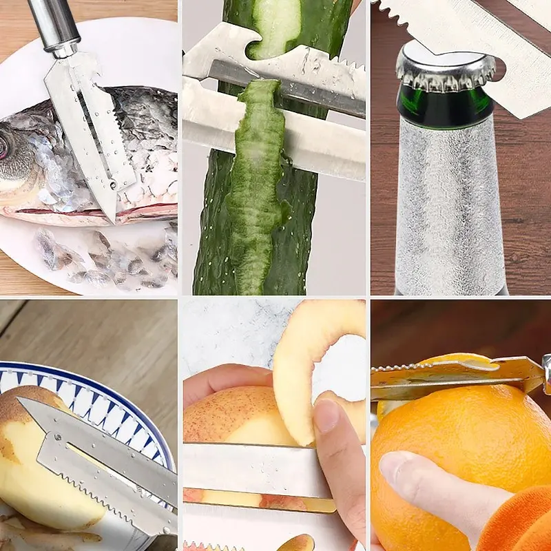 Multifunctional Stainless Steel Kitchen Knife | Fruit Vegetable Cutter & Fish Scale Peeler