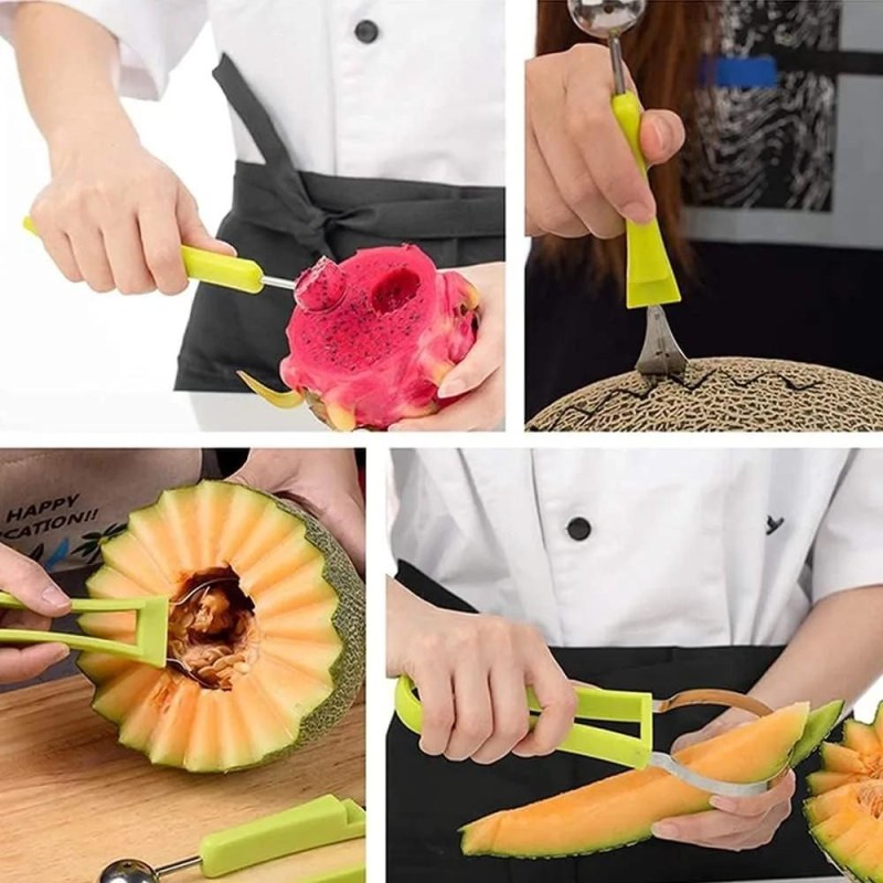 4 in 1 Fruit Carving Knife Cutter | Fruit Platter Decorator & Pulp Separator Tool