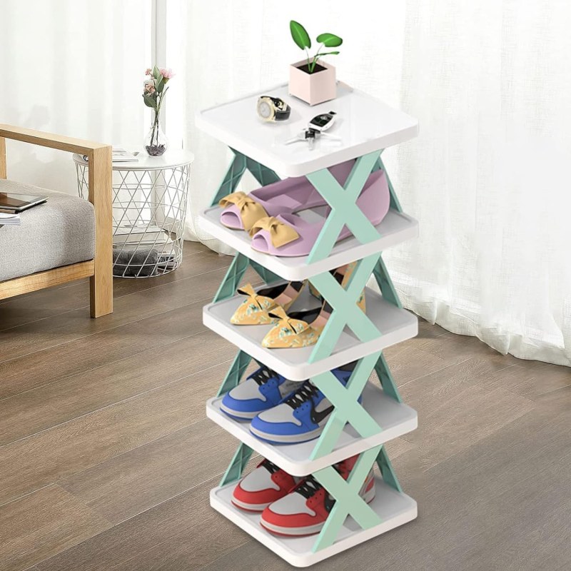 5 layer Multifunctional Black Shoe Organizer Rack