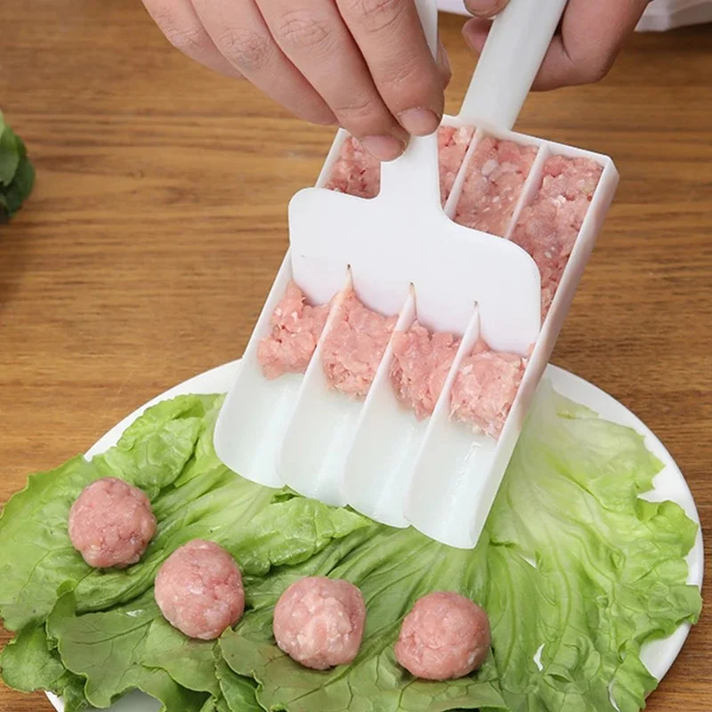 2Pcs Creative Kitchen Meatball Maker Mold with Cutting Spade | Non-Stick Meatball Scoop Tool Set