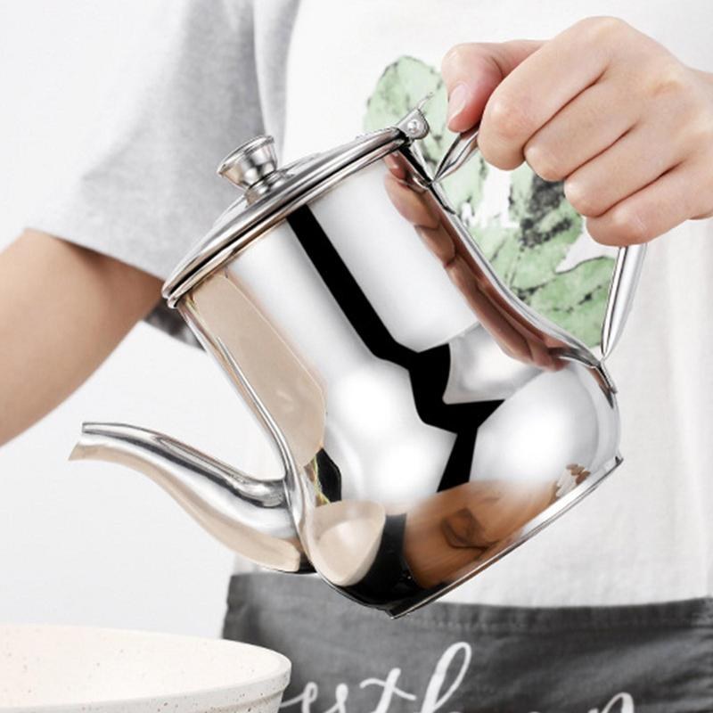 Stainless Steel Oil Strainer Pot with Removable Filter | Oil Dispenser & Grease Storage Can