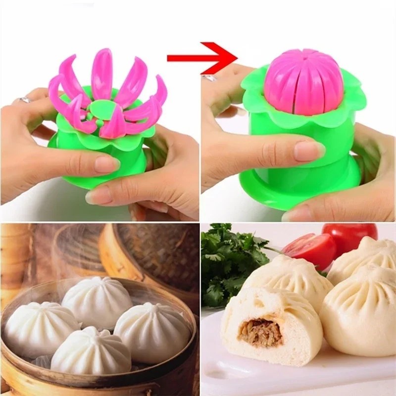 2Pcs Dumpling & Baozi Making Mold – Flower Shaped Momo, Bao Bun & Dumpling Maker