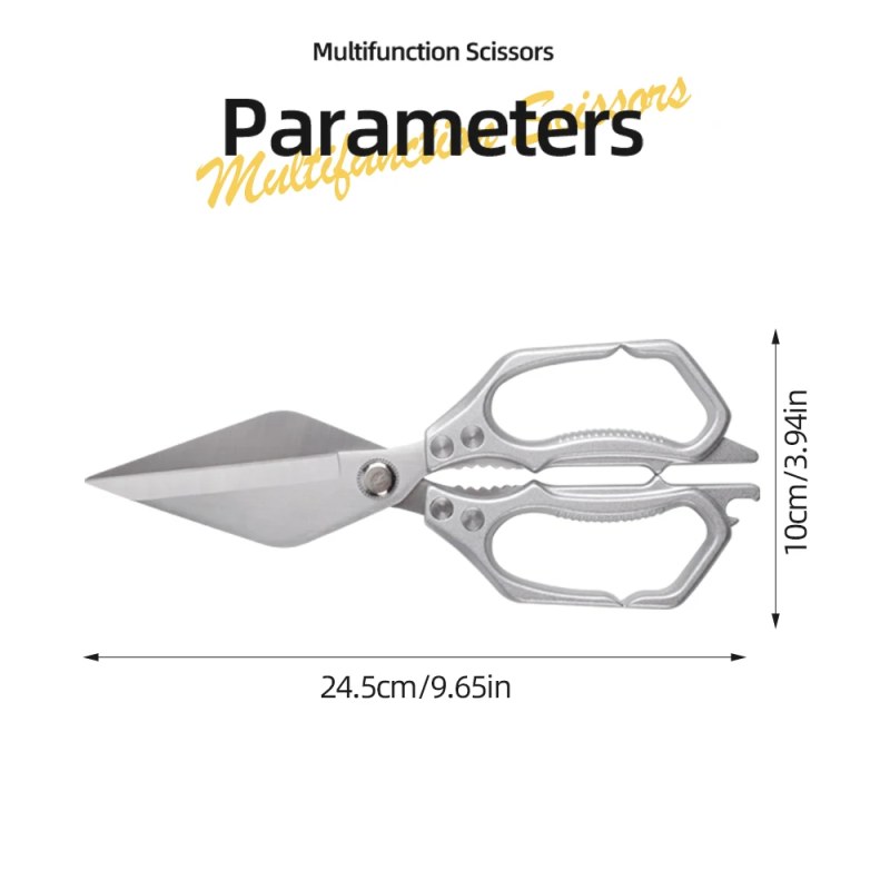 Stainless Steel Kitchen Scissors Poultry Shears Fish Bone Remover Multi functional Scissors- 000982