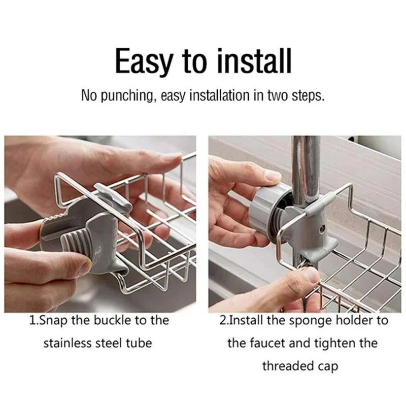 Stainless Steel Kitchen Faucet Storage Shelf | Sink Organizer Rack