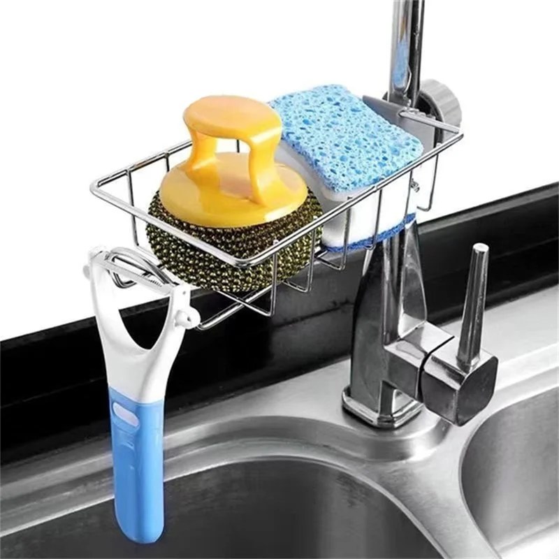 Stainless Steel Kitchen Faucet Storage Shelf | Sink Organizer Rack