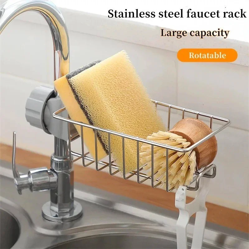 Stainless Steel Kitchen Faucet Storage Shelf | Sink Organizer Rack