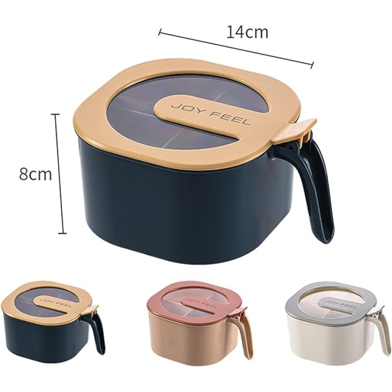 Multi-Function 4 Grid Spice Box | Kitchen Seasoning Storage Container with Lid