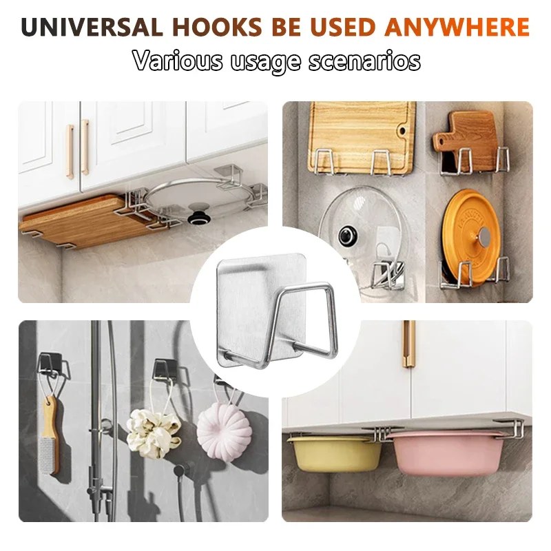 4PCS Stainless Steel Kitchen Sponge Holder | Wall Mounted Sink Sponge & Dish Cloth Storage Rack