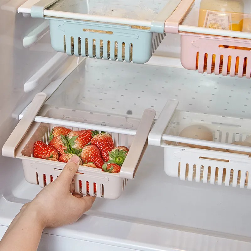 Refrigerator Egg & Fruit Storage Box – Fridge Organizer Drawer Basket with Shelf