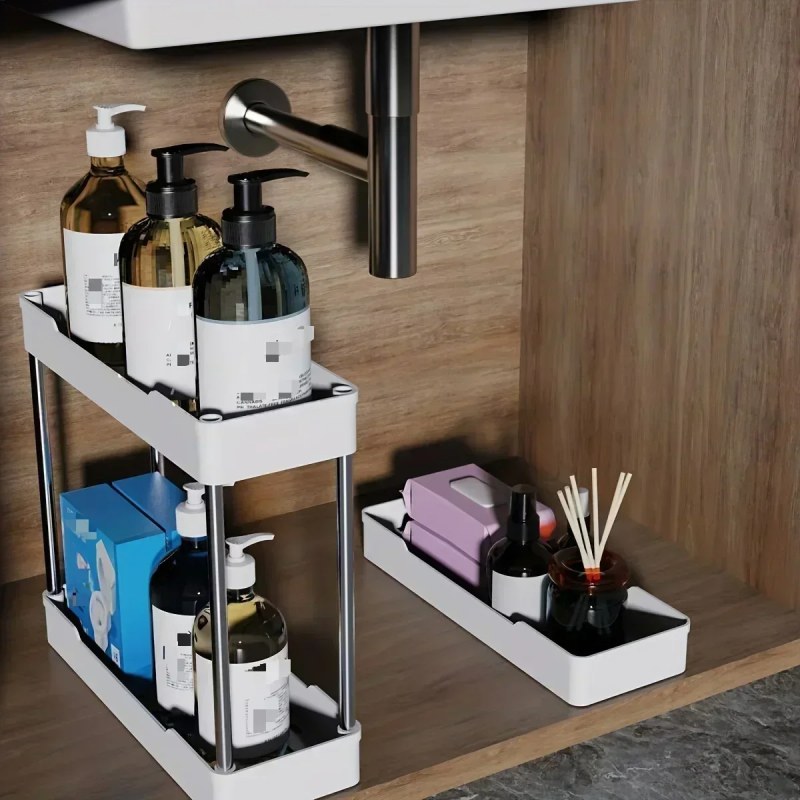 Narrow Multi-Purpose Gap Storage Trolley – Movable Slim Rolling Organizer Cart for Kitchen & Bathroom