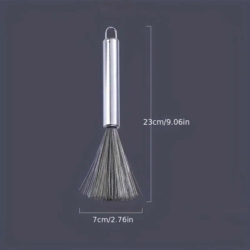 Long Handle Stainless Steel Kitchen Scrubbing Broom – Heavy Duty Pot, Pan & Sink Cleaning Brush- 000979