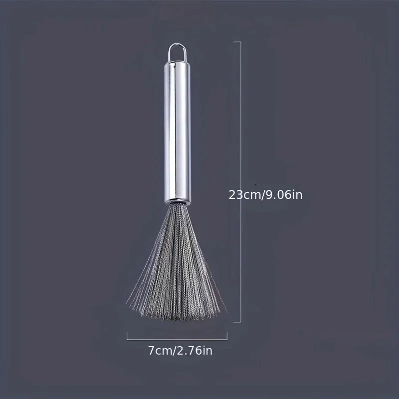 Long Handle Stainless Steel Kitchen Scrubbing Broom – Heavy Duty Pot, Pan & Sink Cleaning Brush- 000979