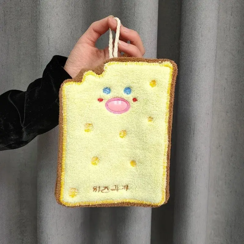 3 pcs New Cute Cartoon Decorative Hanging Hand Towel Quick Dry Soft Absorbent For Bathroom Kitchen