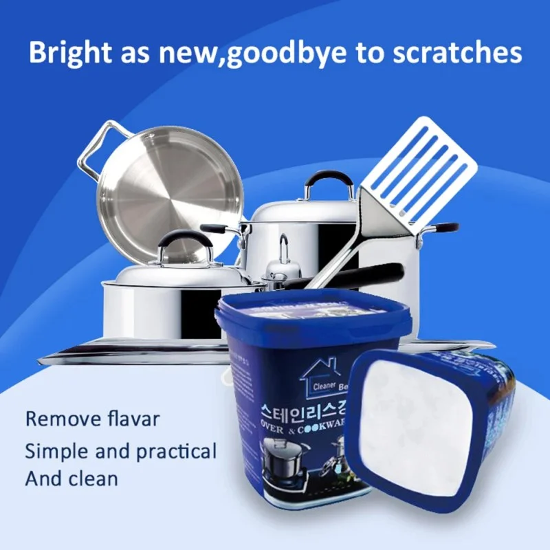 Powerful Stainless Steel Cleaning Paste – Kitchen Grease, Stain & Rust Remover