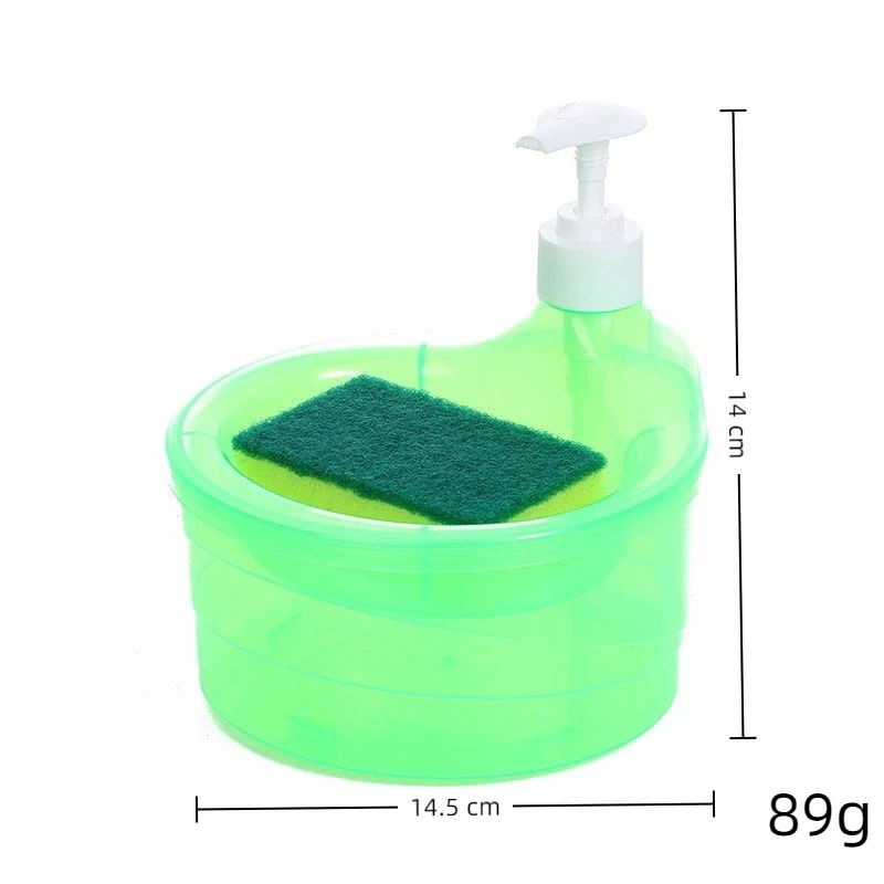 Creative Kitchen Dish Soap Dispenser with Sponge – Liquid Soap Pump & Dishwashing Storage Container