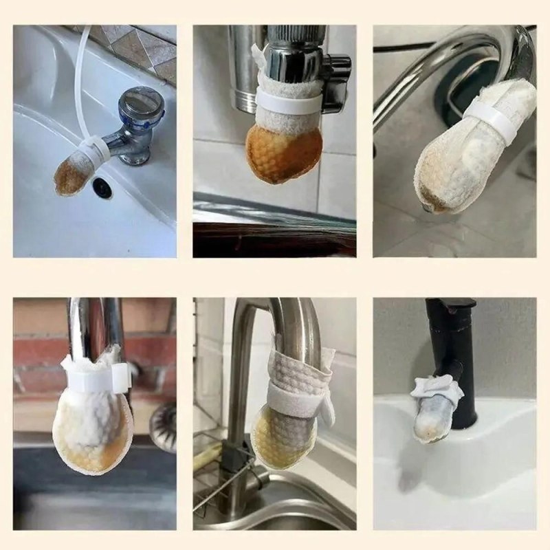 50-Piece Universal Faucet Filter Set – Anti-Splash Thickened Cotton Water Filter with 10 T-Straps
