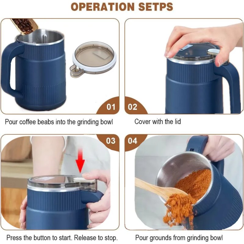 Multifunction Electric Coffee Grinder | Stainless Steel Spice, Nut, Grain & Coffee Bean Grinder