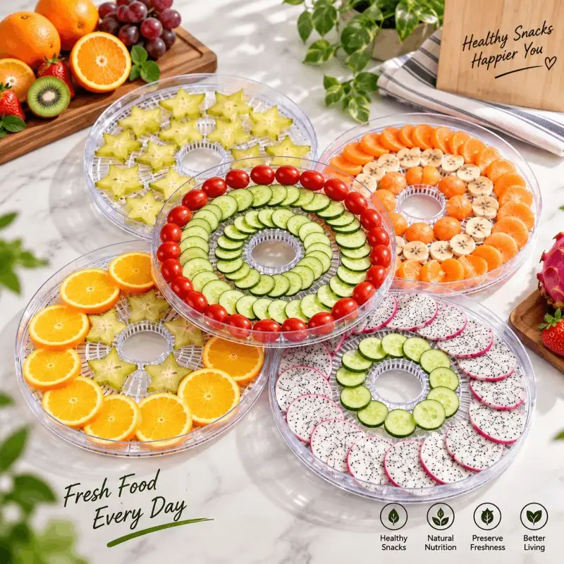 5 Layer Transparent Food Grade Dehydrator Heating Fruit and Vegetable Fruit Pet Meat Dryer Household Dried Fruit Machine-000999