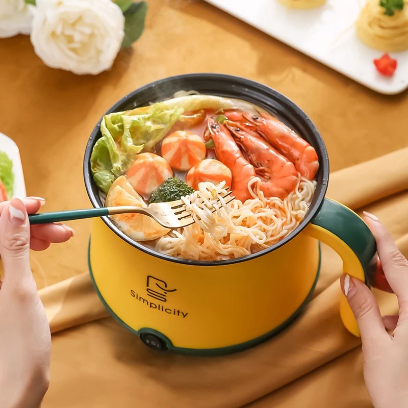 Simplicity Double Layer Cooker 1.8L – Nonstick Multifunctional Electric Hot Pot & Steamer