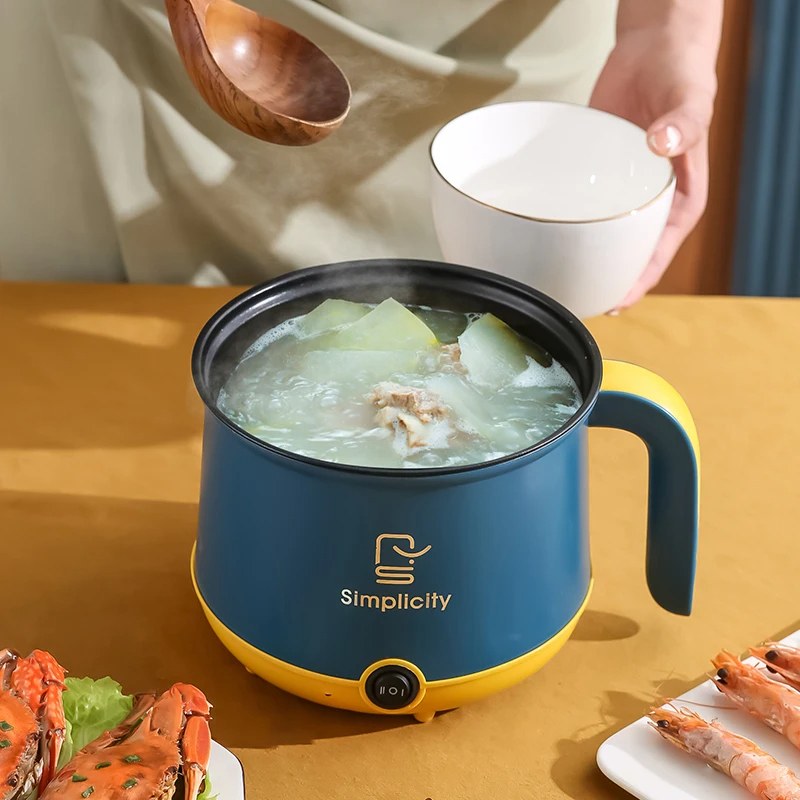 Simplicity Double Layer Cooker 1.8L – Nonstick Multifunctional Electric Hot Pot & Steamer