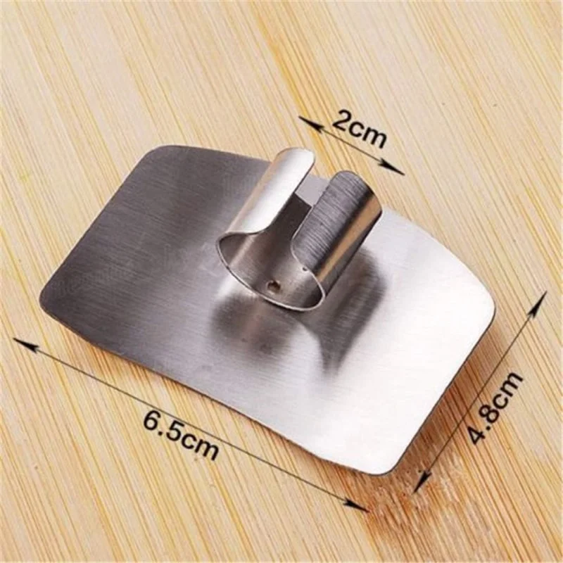 Stainless Steel Finger Guard 2PCS | Kitchen Cutting Protector Ring for Safe Vegetable Chopping