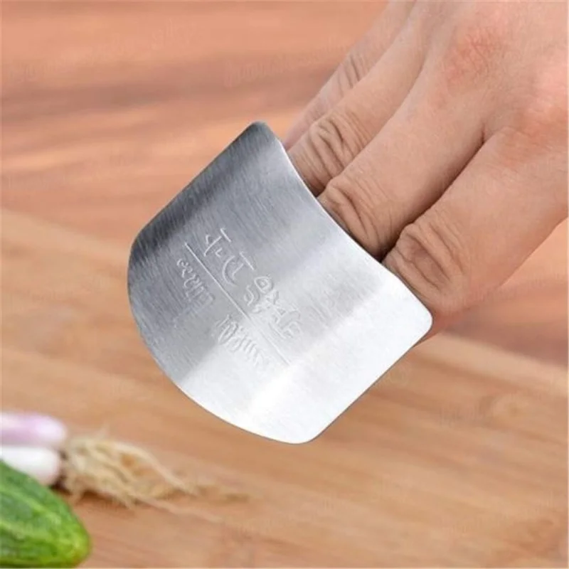 Stainless Steel Finger Guard 2PCS | Kitchen Cutting Protector Ring for Safe Vegetable Chopping