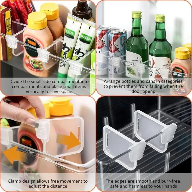 12pcs Adjustable Fridge Dividers Multi-functional Refrigerator Side Door Separator