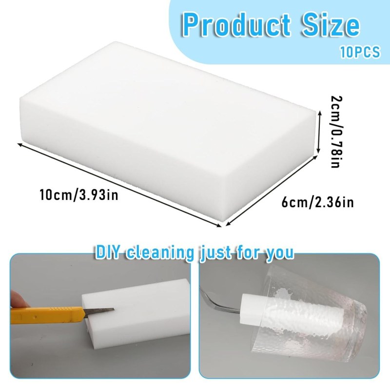10Pcs Melamine Cleaning Sponges – Extra Thick & Long Lasting Magic Sponge Erasers