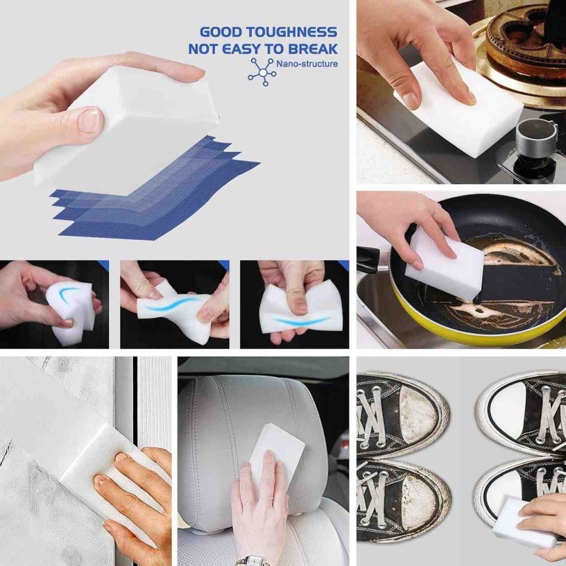10Pcs Melamine Cleaning Sponges – Extra Thick & Long Lasting Magic Sponge Erasers
