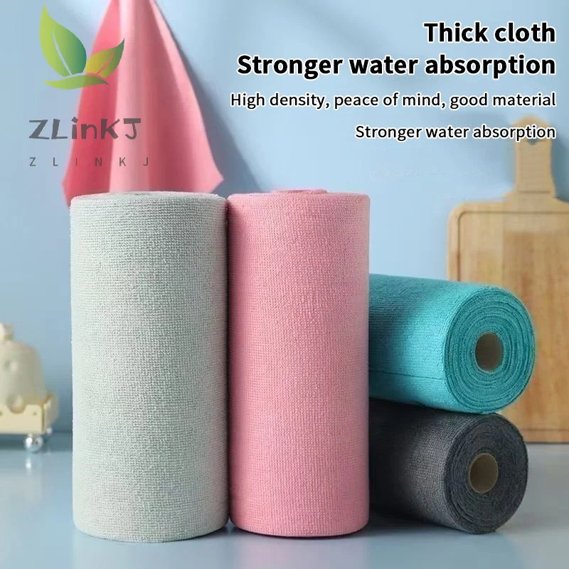 Reusable Microfiber Cleaning Cloth Roll – Greaseproof Quick-Drying Kitchen Dish Towels