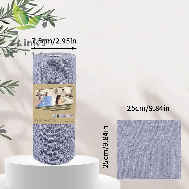 Reusable Microfiber Cleaning Cloth Roll – Greaseproof Quick-Drying Kitchen Dish Towels
