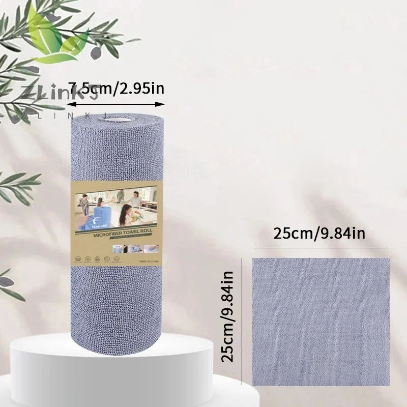Reusable Microfiber Cleaning Cloth Roll – Greaseproof Quick-Drying Kitchen Dish Towels