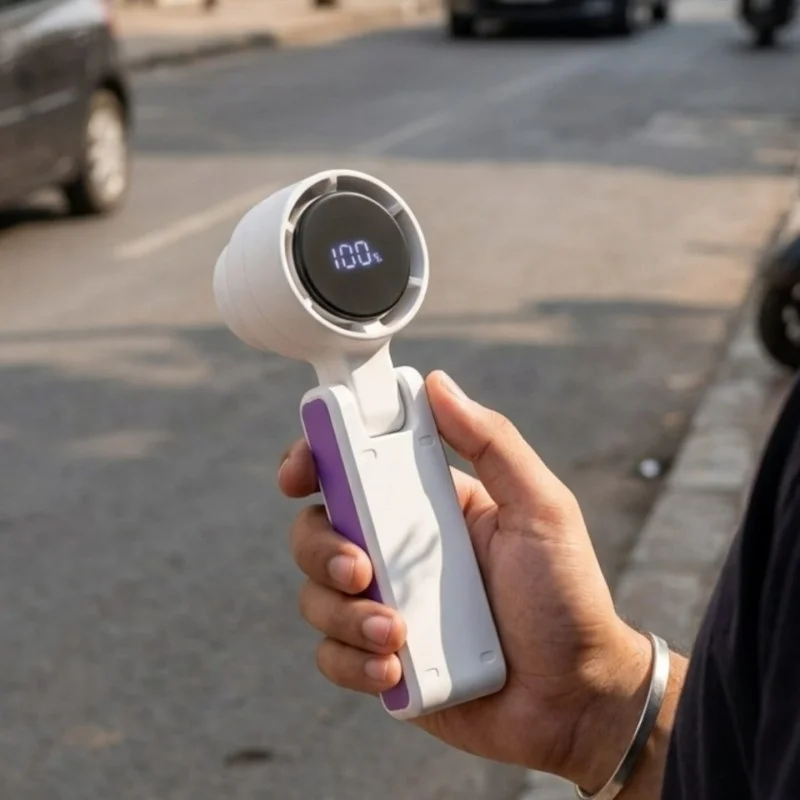 Portable Mini Turbo Fan 2000mAh | USB Rechargeable Handheld Fan with 1-100 Speed Adjustment