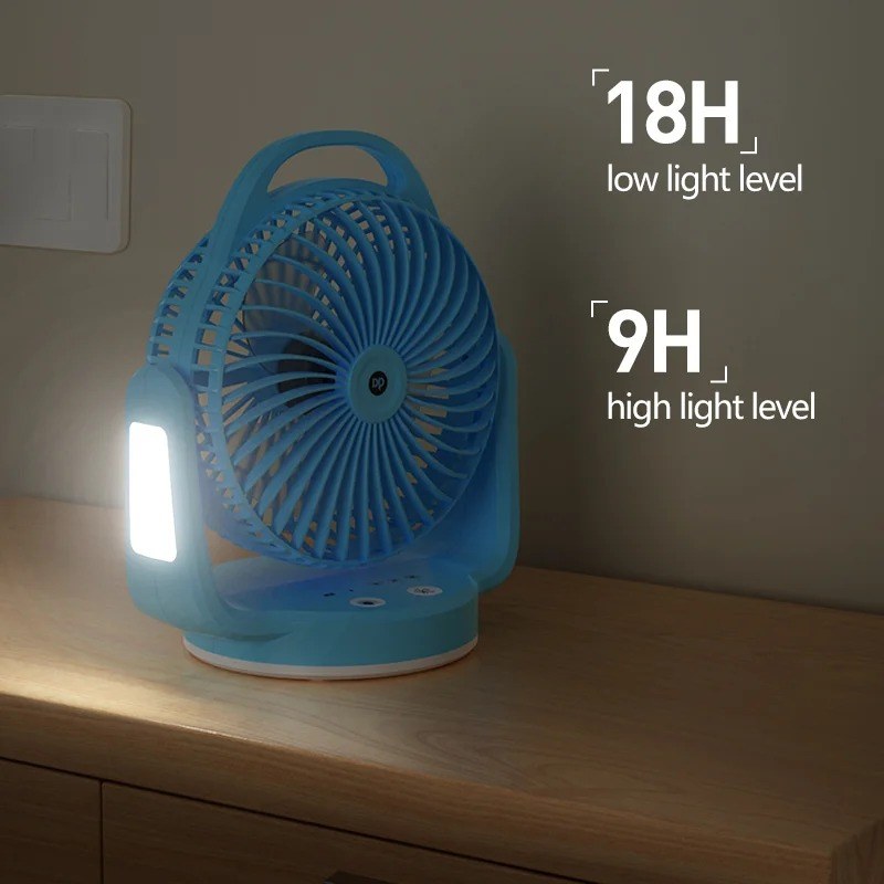  DP-7620 Rechargeable Desktop Fan with Light and Hook