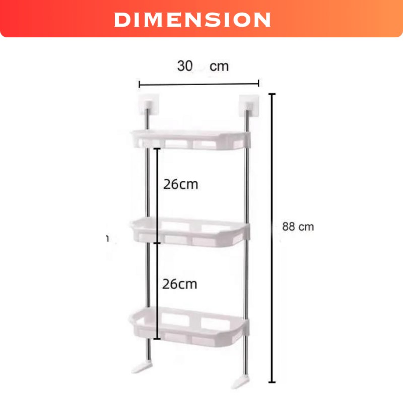 3 Tier Toilet Tank Storage Rack | Wall Mounted Bathroom Organizer Shelf