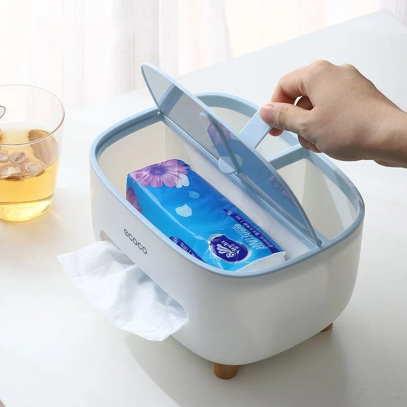 Multifunctional Tissue Storage Box Holder – Household Tabletop Tissue Dispenser & Organizer