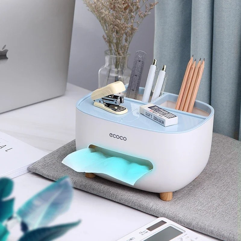 Multifunctional Tissue Storage Box Holder – Household Tabletop Tissue Dispenser & Organizer