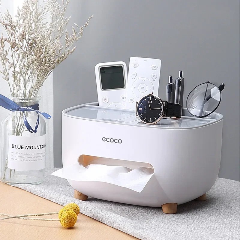 Multifunctional Tissue Storage Box Holder – Household Tabletop Tissue Dispenser & Organizer
