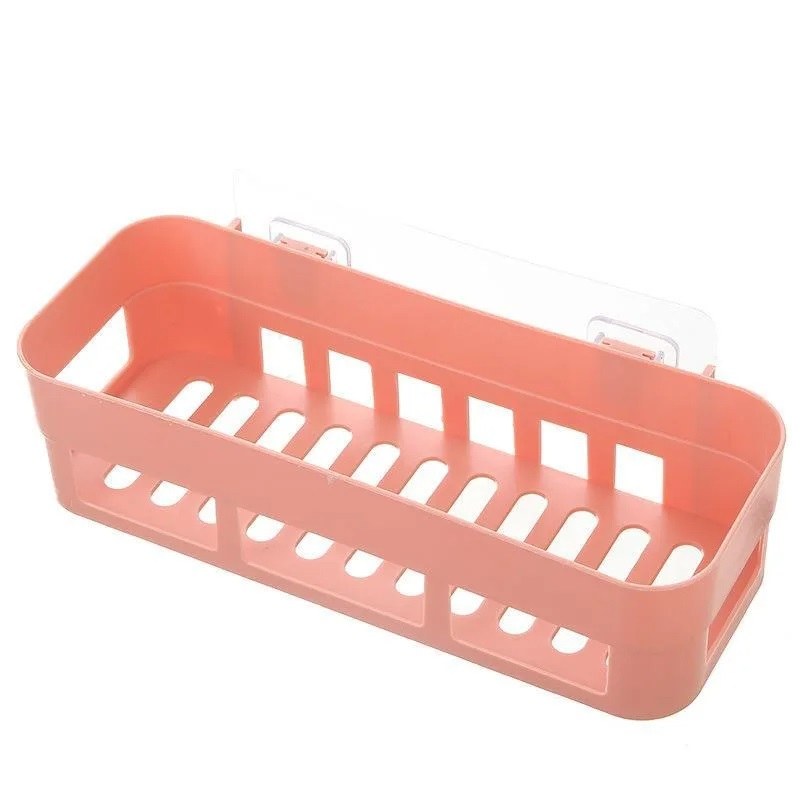 Bathroom Adhesive Shelf Organizer – Wall-Mounted Shampoo, Soap & Gel Storage Basket