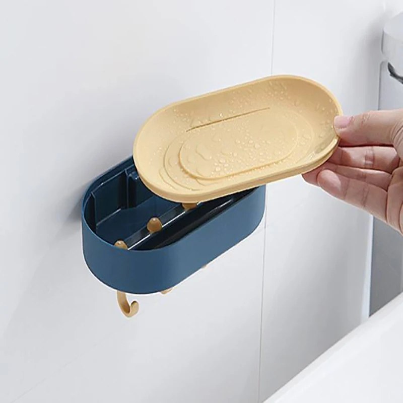 Multifunctional Punch-Free Bathroom Soap Storage Box – Wall-Mounted Soap Holder & Organizer