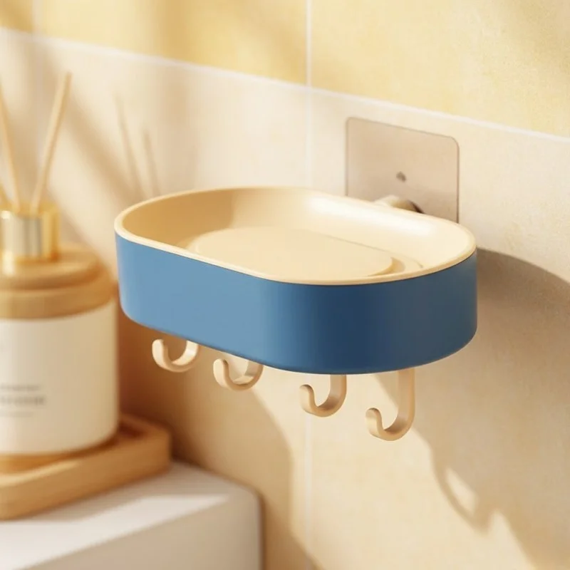 Multifunctional Punch-Free Bathroom Soap Storage Box – Wall-Mounted Soap Holder & Organizer