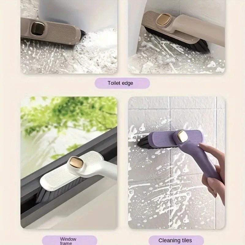 Multipurpose Bathroom Tile & Floor Gap Cleaning Brush – Rotating Crevice Grout Cleaner