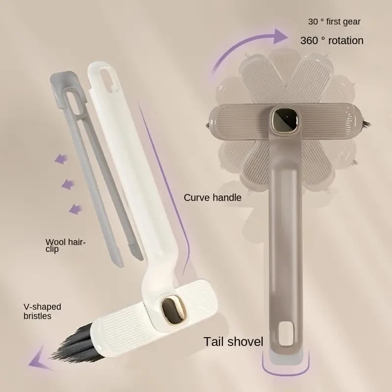 Multipurpose Bathroom Tile & Floor Gap Cleaning Brush – Rotating Crevice Grout Cleaner